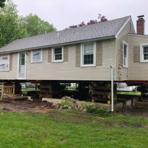 A house raised to repair the foundation - Payne Construction Services