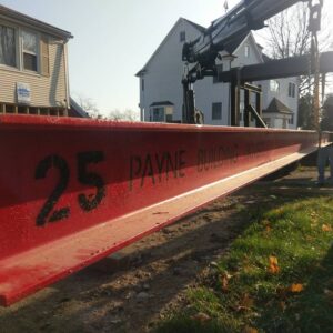 A steel beam used in house lifting projects.