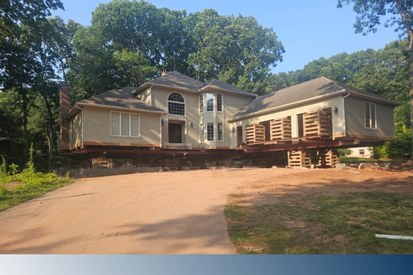 Home raised for foundation repairs
