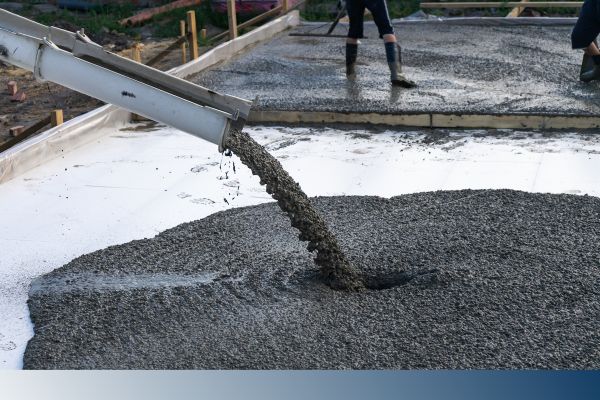 pouring concrete