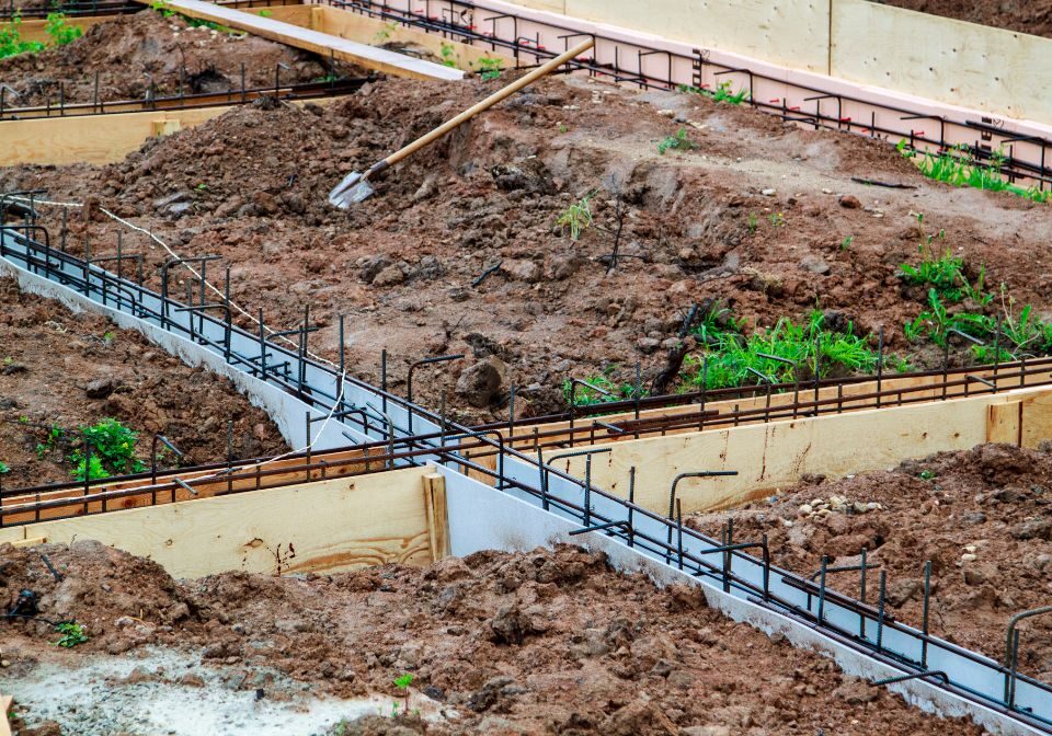 a foundation being dug