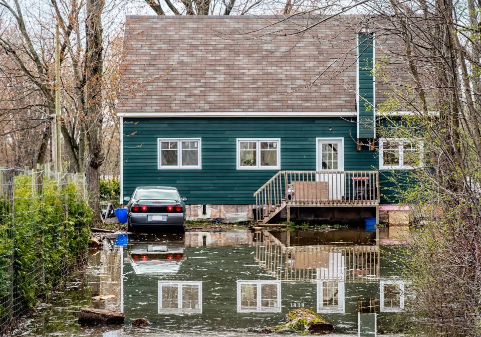 a flooded home