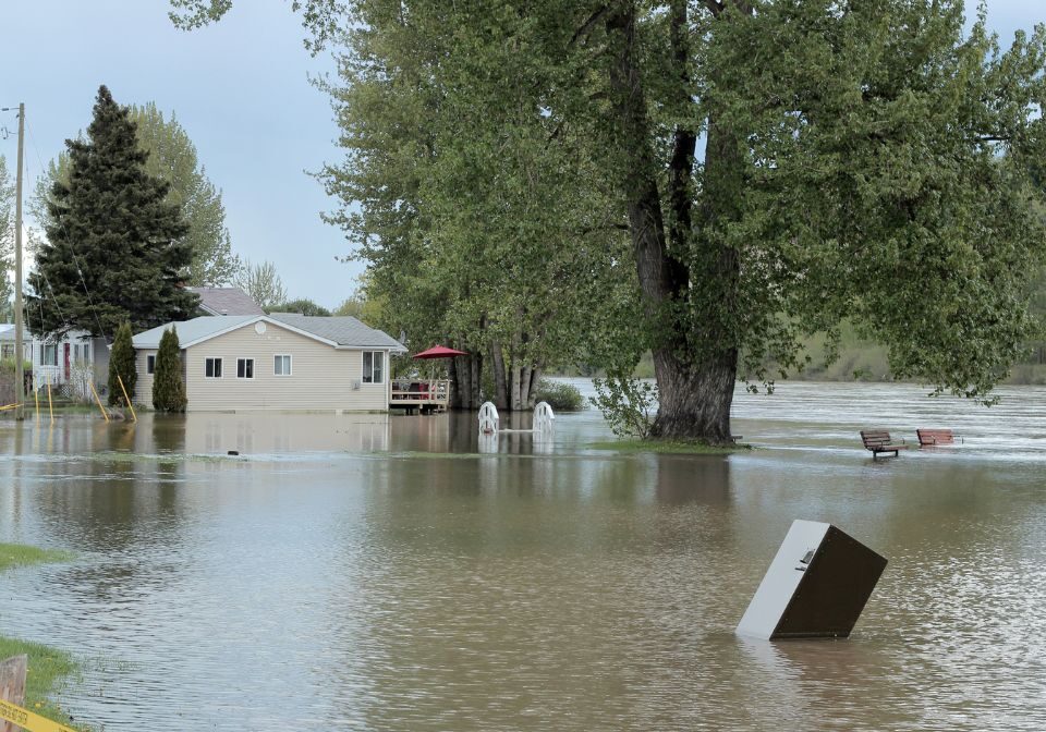a flooded neighborhood