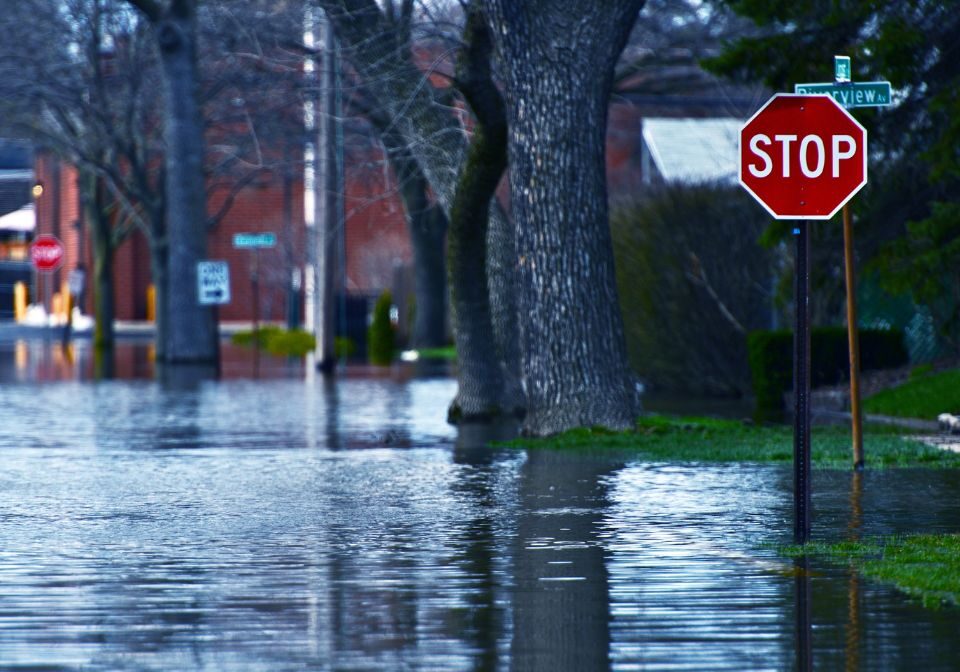a flooded street