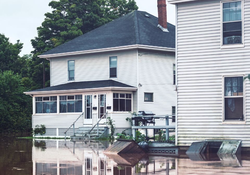 flooded homes